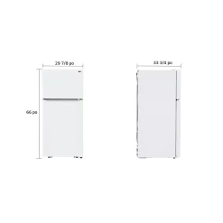LG Réfrigérateur 20 pi3 30 po Blanc Congélateur en haut - LTCS20020W