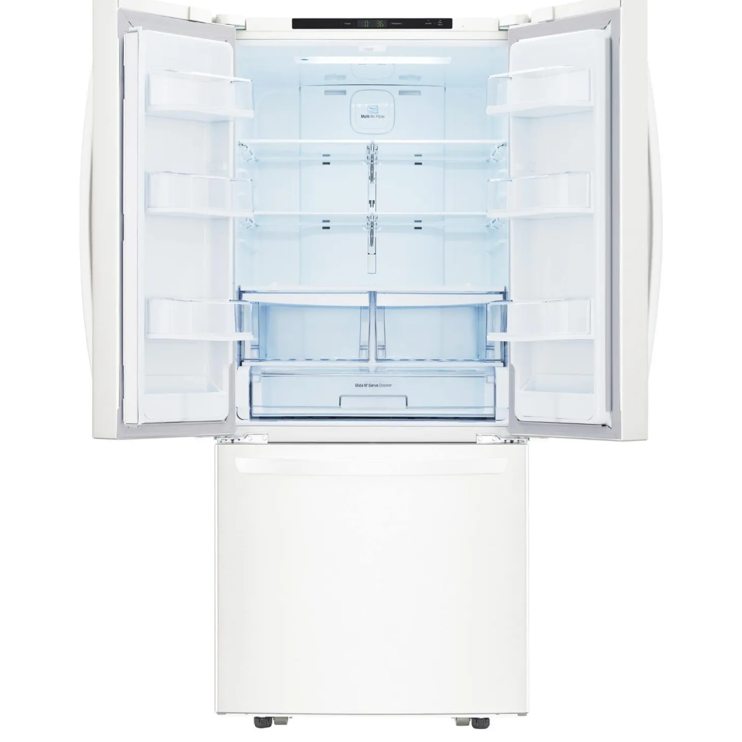 LG Réfrigérateur 21,8 pi3 30 po Blanc Congélateur en bas, Portes françaises - LRFNS2200W