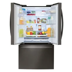 LG Réfrigérateur 28 pi3 36 po Inox Noir Congélateur en bas, Portes françaises - LRFS28XBD