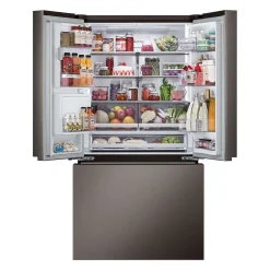 LG Réfrigérateur 26 pi3 36 po Inox Noir Congélateur en bas, Portes françaises - LRYXC2606D