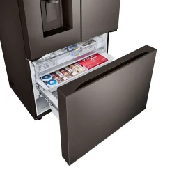 LG Réfrigérateur 26 pi3 36 po Inox Noir Congélateur en bas, Portes françaises - LRYXC2606D