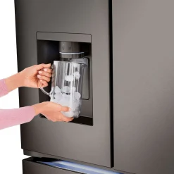 LG Réfrigérateur 26 pi3 36 po Inox Noir Congélateur en bas, Portes françaises - LRYXC2606D