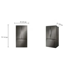 LG Réfrigérateur 27 pi3 36 po Inox Noir Portes françaises - LRFLC2706D