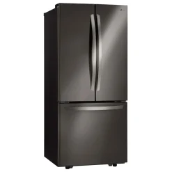 LG Réfrigérateur de 21,8 pi3 30 po Acier inoxydable noir Congélateur en bas, Portes françaises - LRFNS2200D