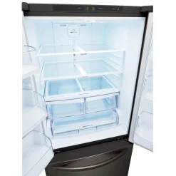 LG Réfrigérateur de 21,8 pi3 30 po Acier inoxydable noir Congélateur en bas, Portes françaises - LRFNS2200D