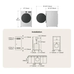 LG Sécheuse Chargement frontal Acier Graphyte 27