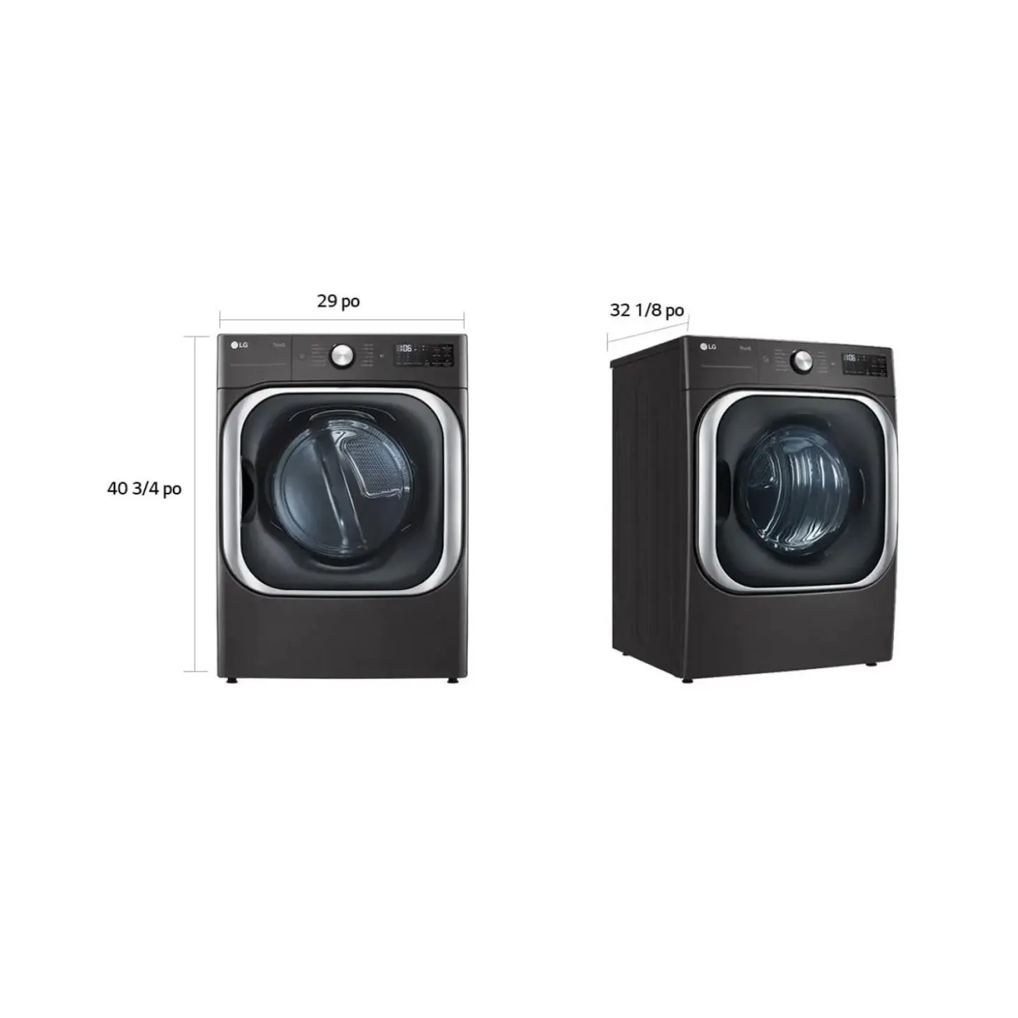LG Sécheuse Chargement frontal Inox Noir 29" - DLEX8900B