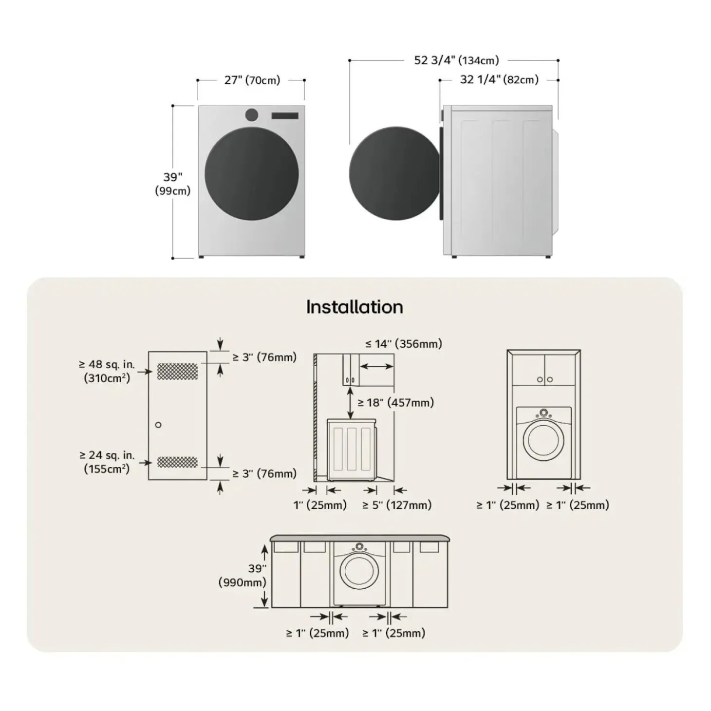 LG SécheuseInox Noir 27" - DLHC6702B