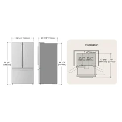 LG STUDIO Réfrigérateur 27 pi3 36 po Blanc Portes françaises - SRFB27W3