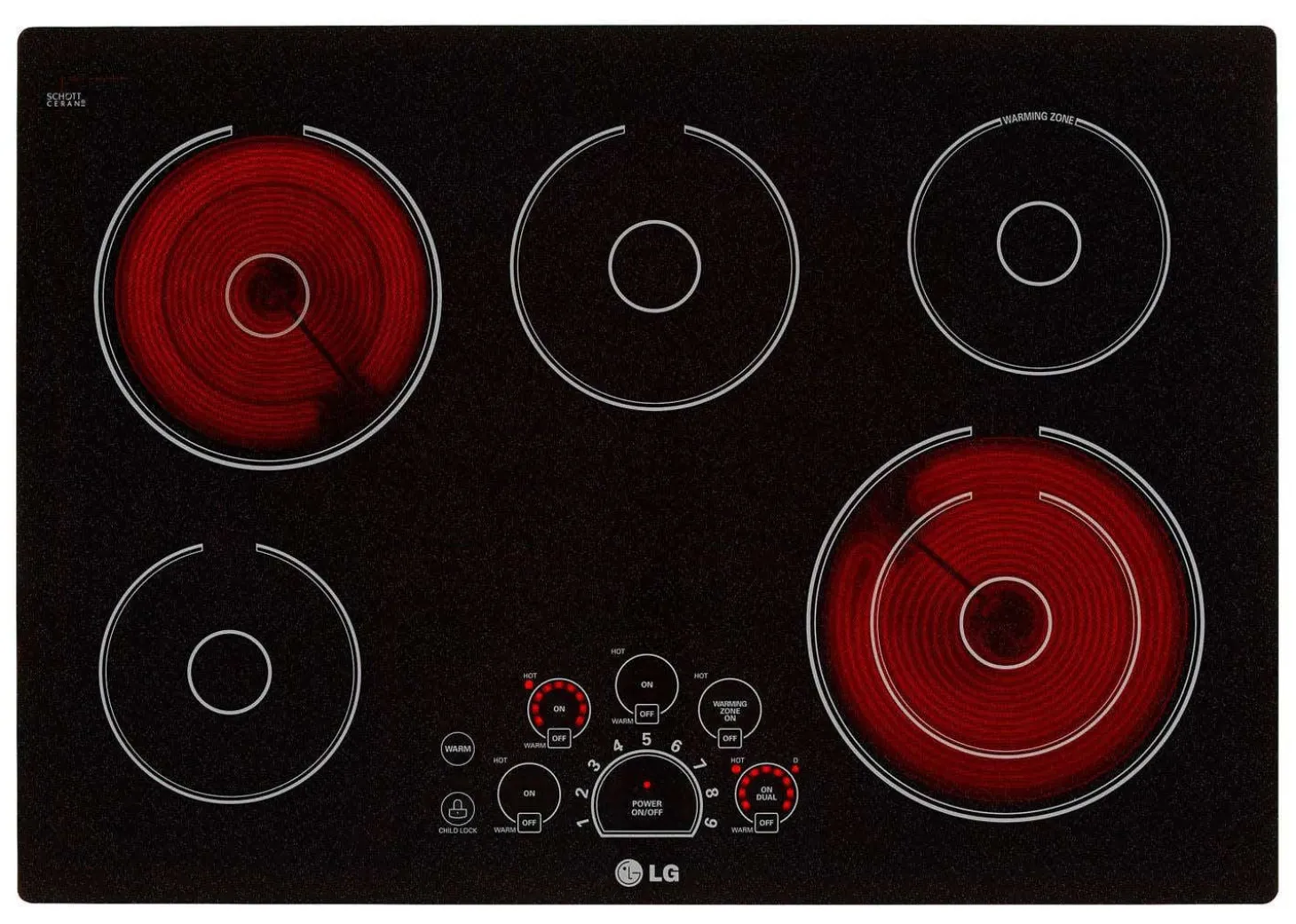 LG Table de cuisson Vitrocéramique Noir 30" Électrique Noir - LCE3010SB