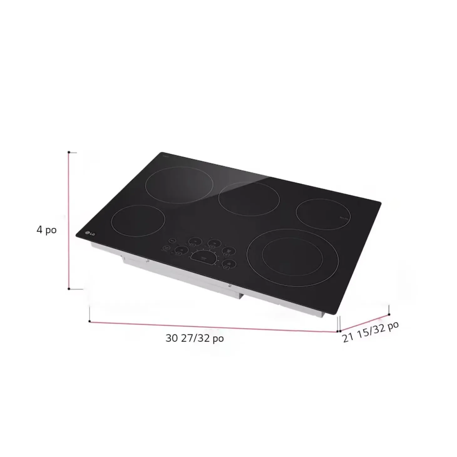 LG Table de cuisson Vitrocéramique Noir 30" Électrique Noir - LCE3010SB