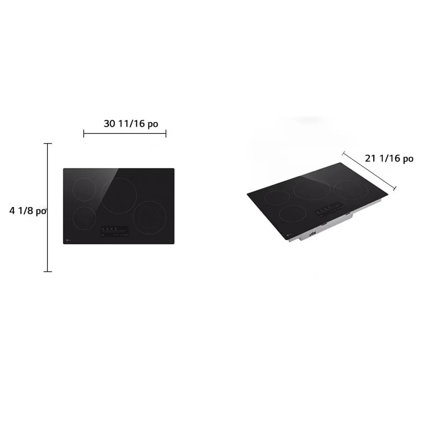 LG Table de cuisson Vitrocéramique Noir 31" Noir - CBEW3013BE