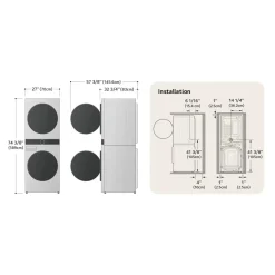 LG Tour de lavage, Acier noir, 27