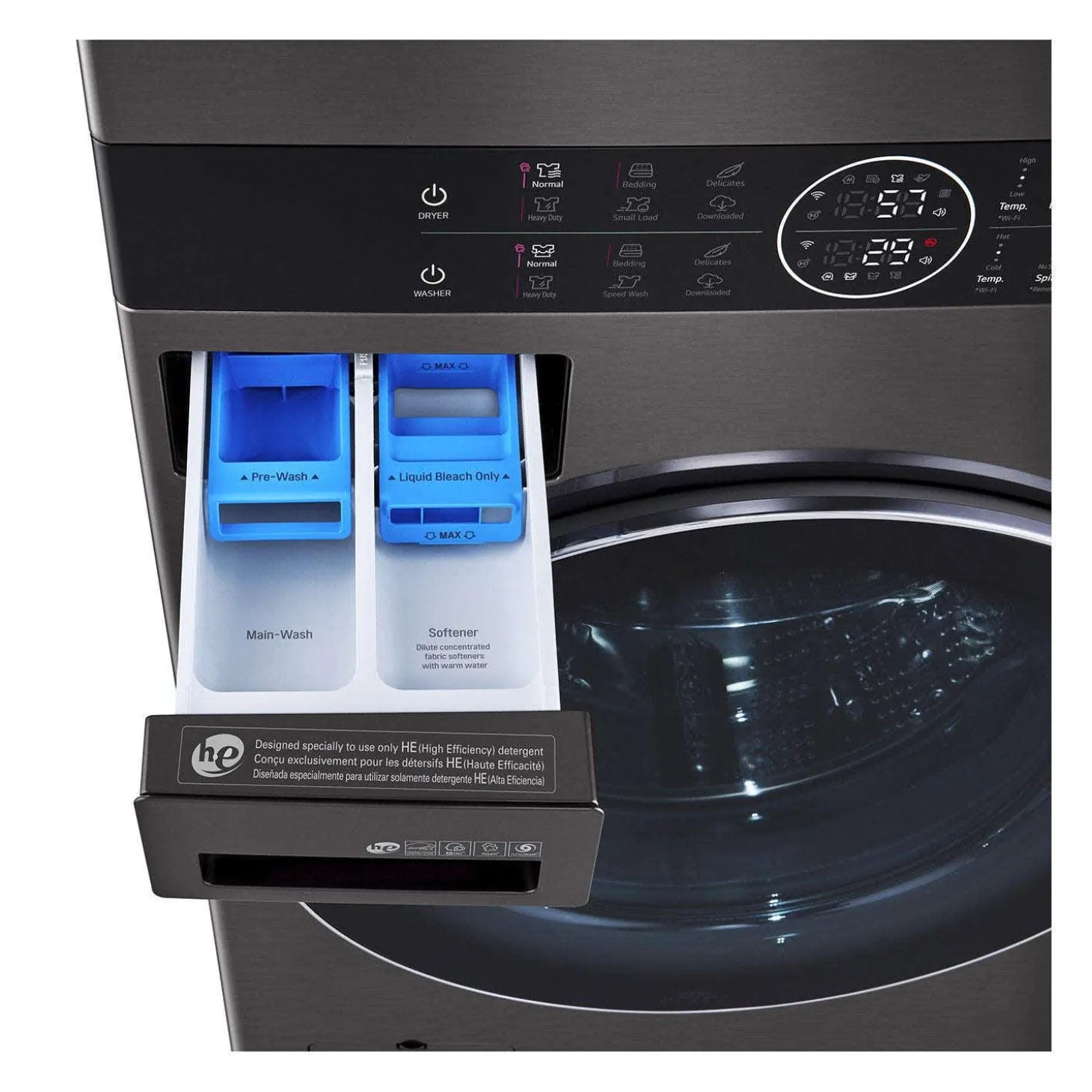 LG Tour de lavage, Acier noir, 27", Chargement frontal - WKEX200HBA