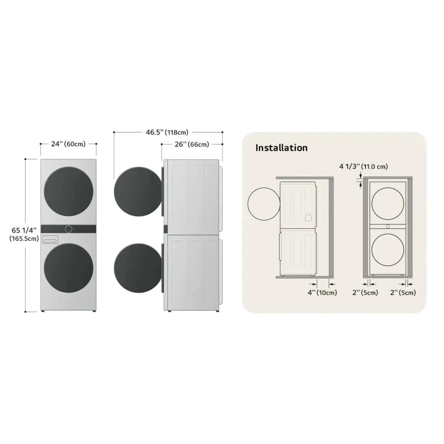 LG Tour de lavage, Blanc, 24", Chargement frontal - WKHC152HWA