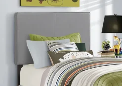 Lit - simple / simili-cuir gris - Monarch