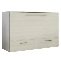 Lit cabinet queen avec matelas 6,5 po - gris