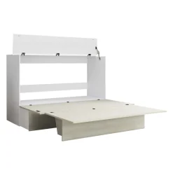 Lit cabinet queen avec matelas 6,5 po - gris