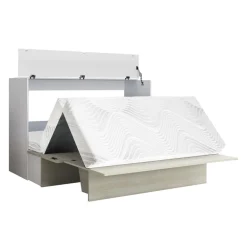 Lit cabinet queen avec matelas 6,5 po - gris