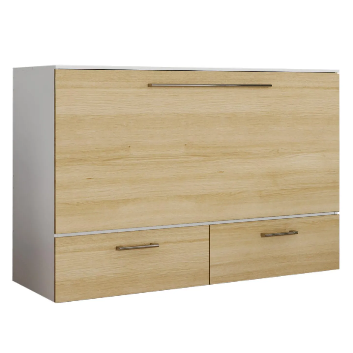 Lit cabinet queen avec matelas 6,5 po - naturel