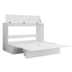 Lit cabinet queen avec matelas 6,5 po - blanc