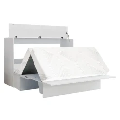 Lit cabinet queen avec matelas 6,5 po - blanc