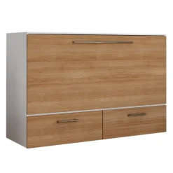 Lit cabinet queen avec matelas 6,5 po - brun
