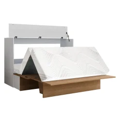Lit cabinet queen avec matelas 6,5 po - brun