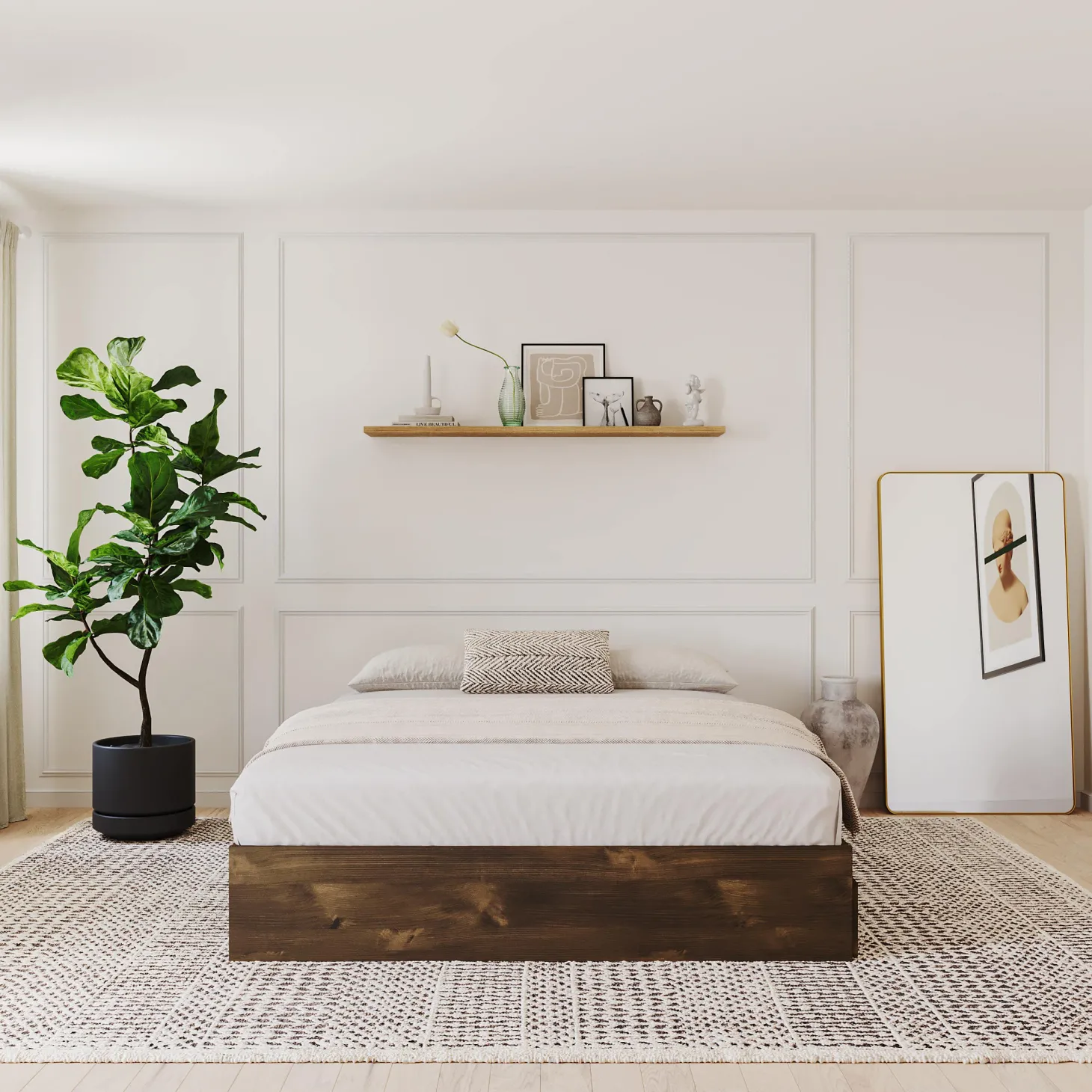 Lit double avec rangement 3 tiroirs (54") - Nexera