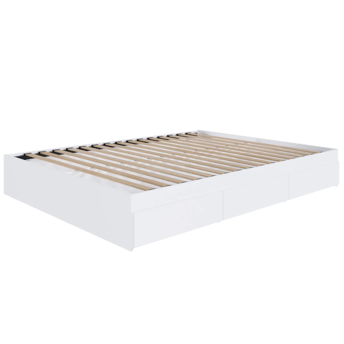 Lit double avec rangement 3 tiroirs (54") - Nexera