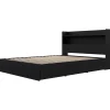 Lit double avec rangement 3 tiroirs et tête de lit (54") - Nexera