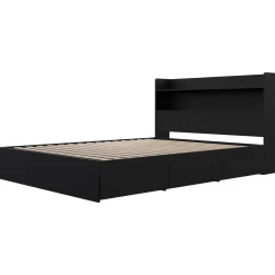Lit double avec rangement 3 tiroirs et tête de lit (54") - Nexera