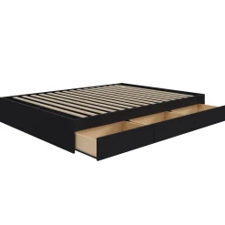 Lit double avec rangement 3 tiroirs (54") - Nexera