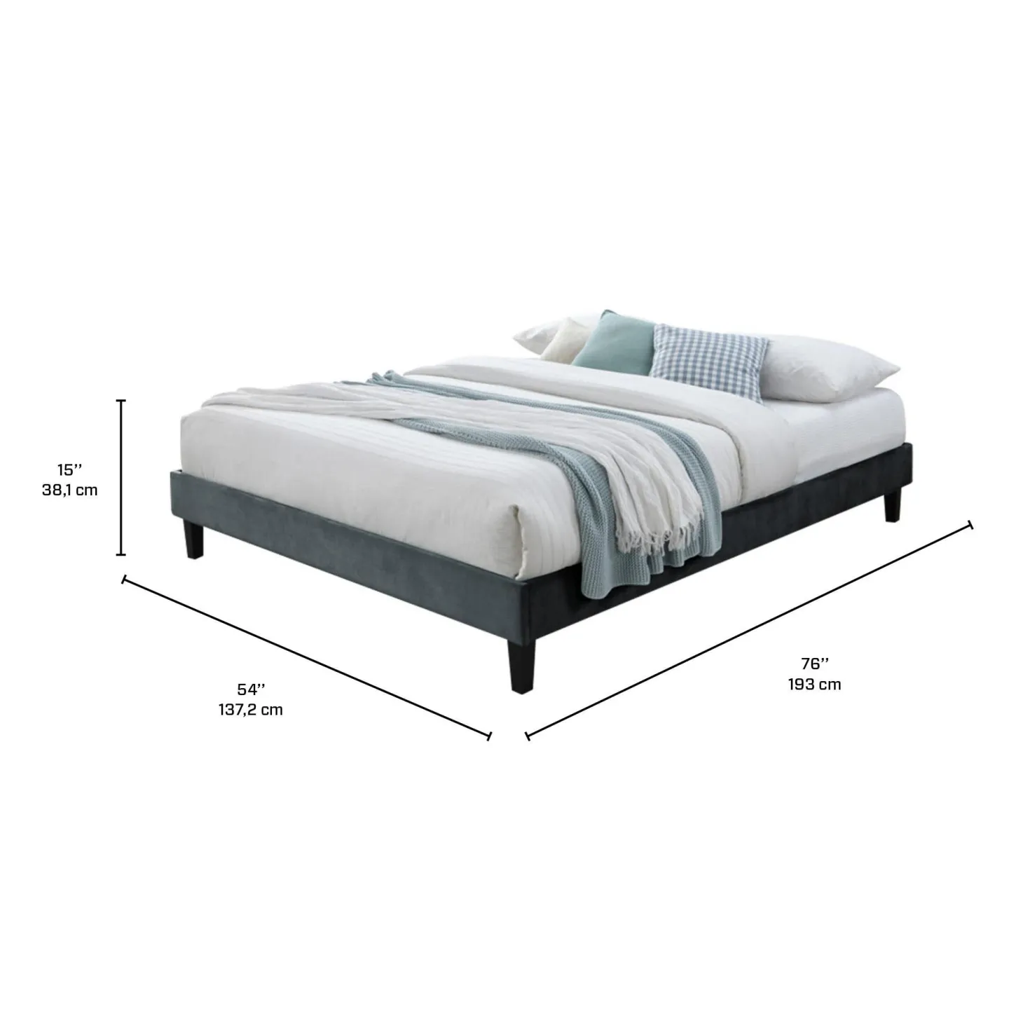 Lit double en tissu (54")