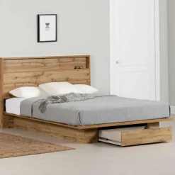 Lit double/queen avec rangement 1 tiroir et tête de lit (54"/60") - South Shore