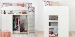Lit mezzanine simple avec bureau 39'' - South Shore