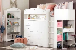 Lit mezzanine simple avec bureau 39'' - South Shore