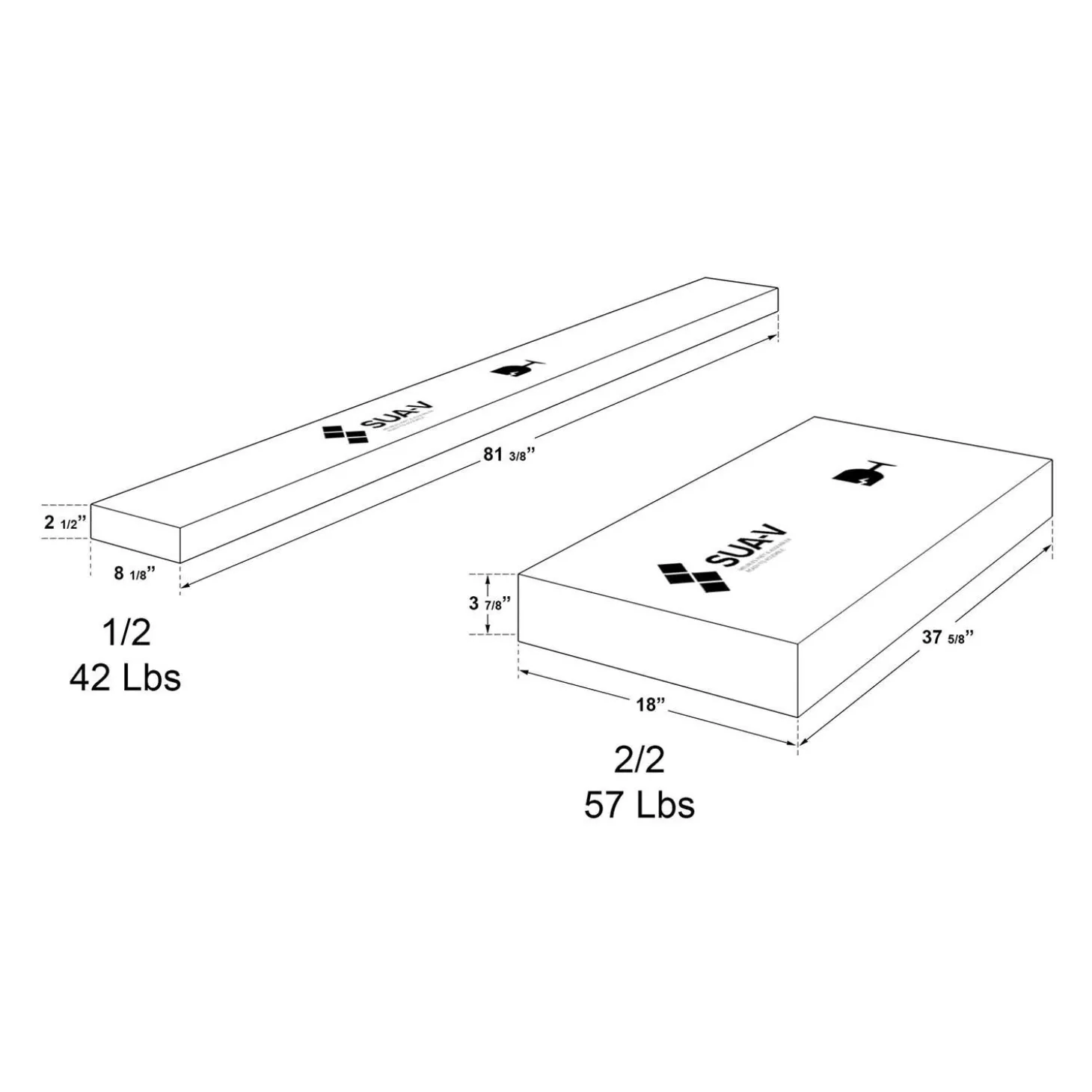 Lit plateforme double (54")