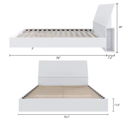 Lit plateforme double et tête de lit (54