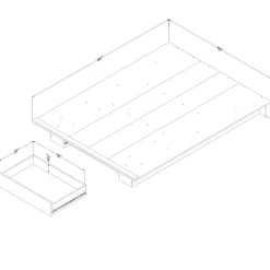 Lit plateforme double/queen avec rangement 1 tiroir (54