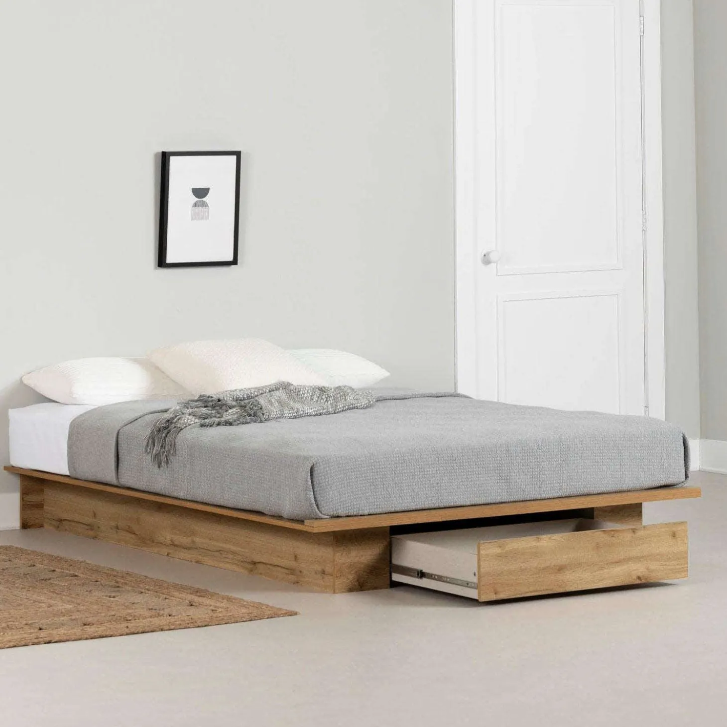 Lit plateforme double/queen avec rangement 1 tiroir (54"/60") - South Shore
