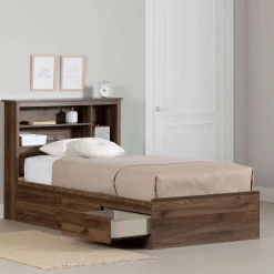 Lit simple avec rangement 3 tiroirs et tête de lit (39") - South Shore