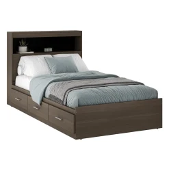 Lit simple avec rangement 3 tiroirs et tête de lit (39")