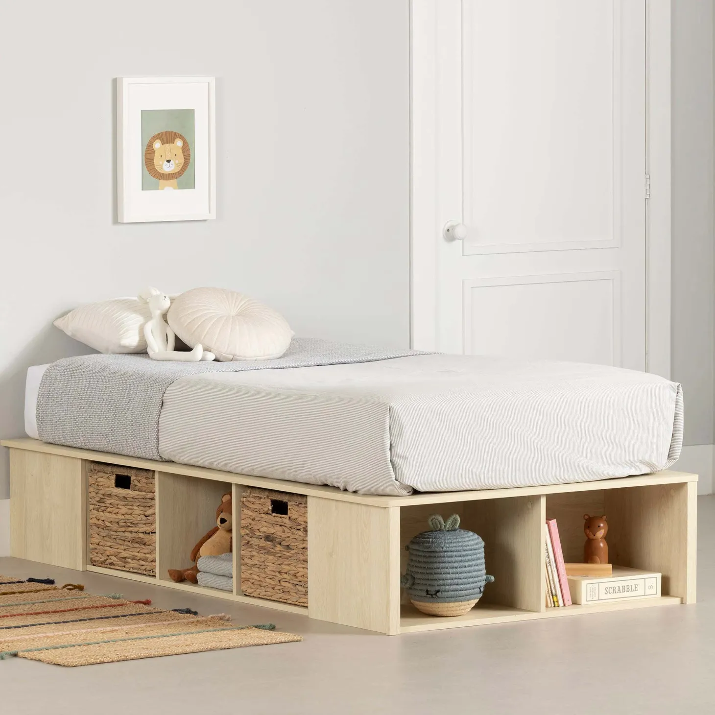 Lit simple avec rangement et paniers (39") - South Shore