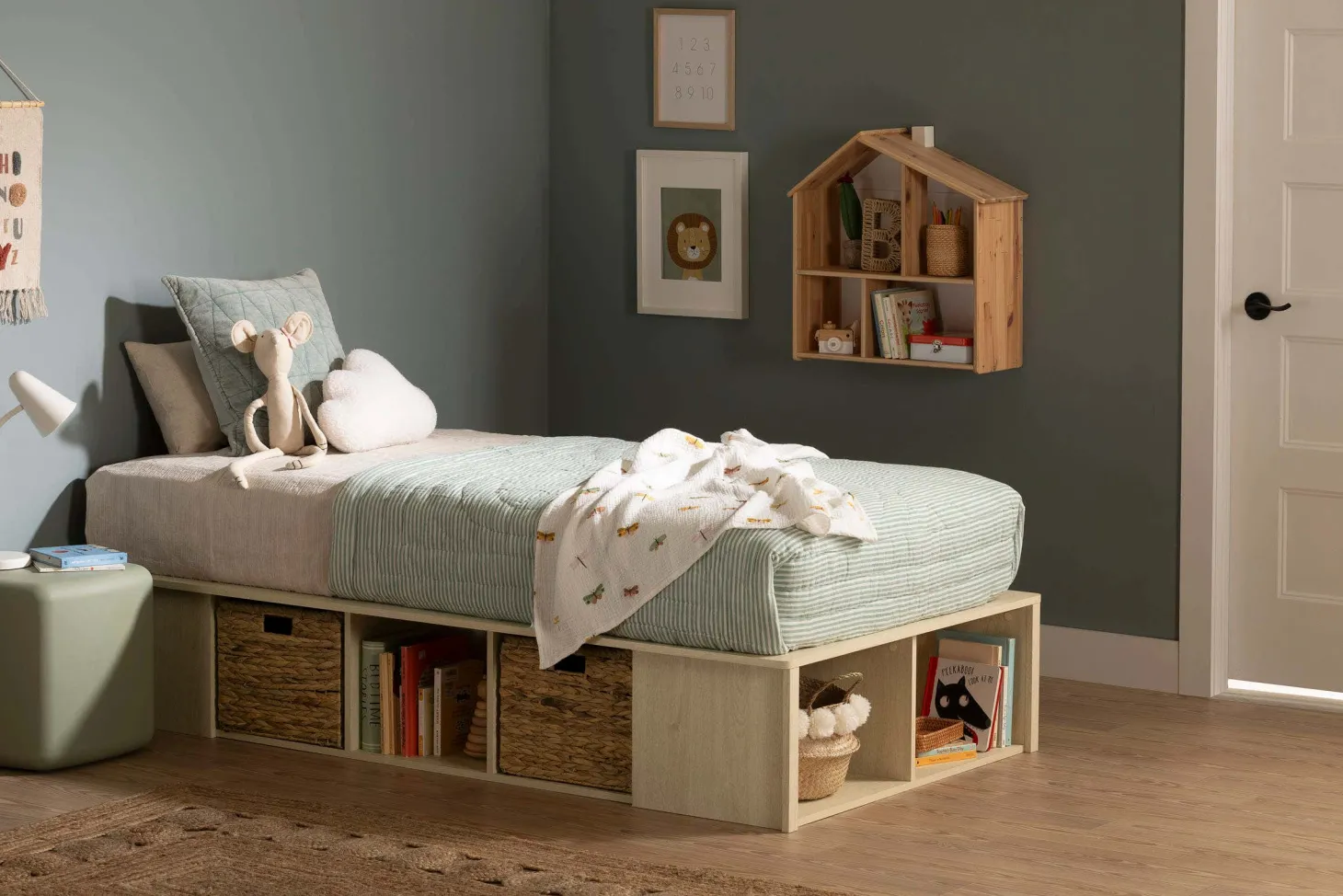 Lit simple avec rangement et paniers (39") - South Shore