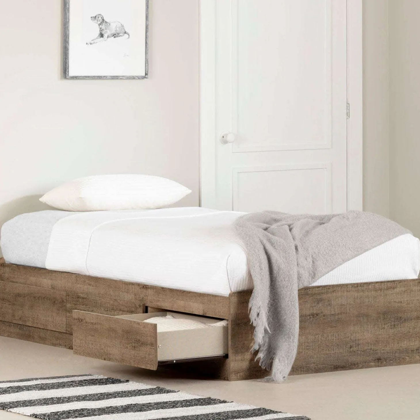 Lit simple avec rangement 3 tiroirs (39") - South Shore