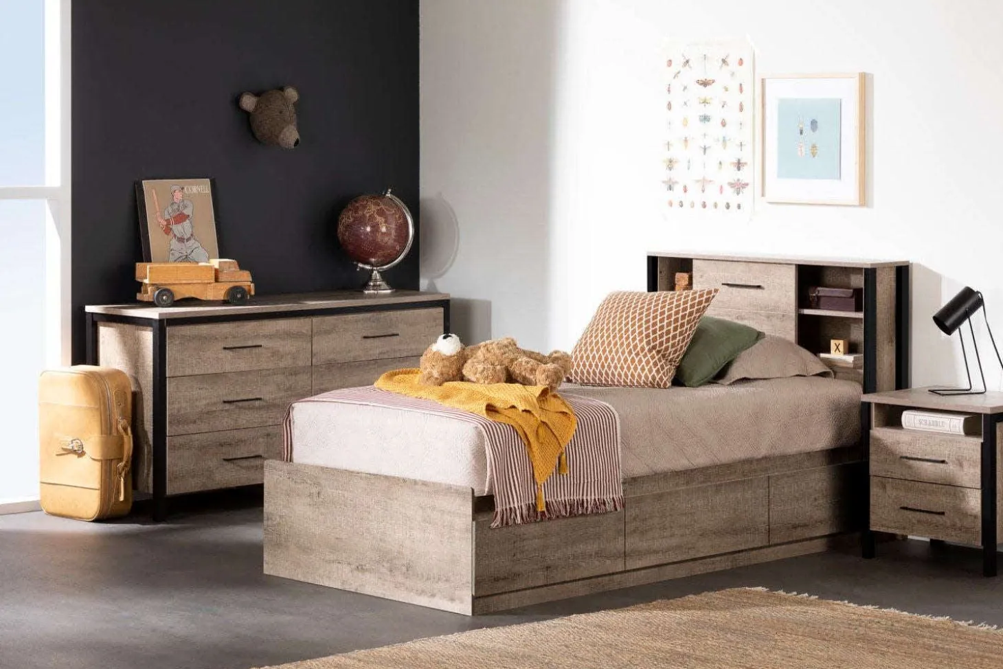 Lit simple avec rangement 3 tiroirs (39") - South Shore