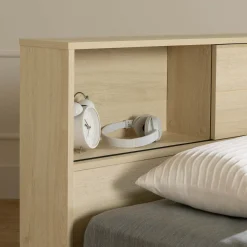 Lit simple avec rangement 3 tiroirs et tête de lit (39