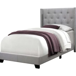 Lit simple en tissu avec tête de lit (39")