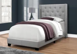 Lit simple en tissu avec tête de lit (39")